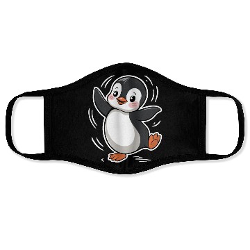 Discover Happy Dancing Penguin Cartoon Design Face Masks