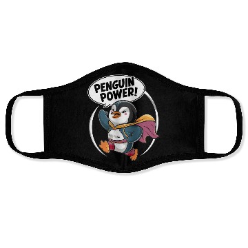 Discover Penguin Power Superhero Fun Graphic Face Masks