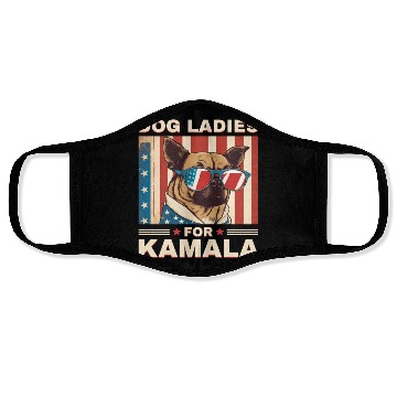 Discover Dog Ladies For Kamala Face Masks