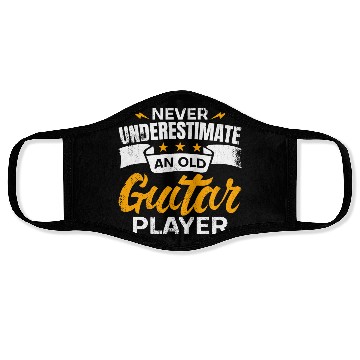 Discover Never Underestimate An Old Guitar Player Face Masks