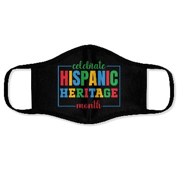 Discover Hispanic heritage month colorful text image colorf Face Masks