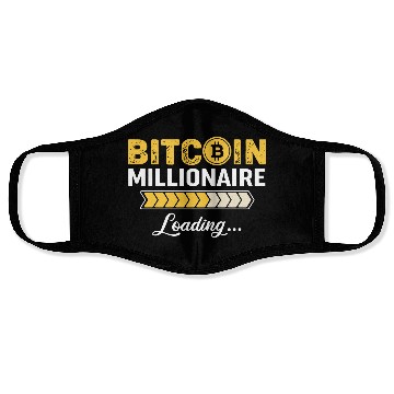 Discover Bitcoin Millionaire loading Design Face Masks