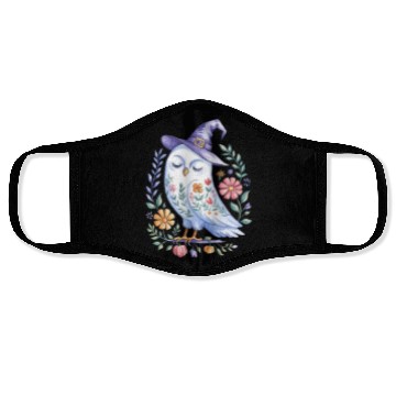 Discover Halloween Owl with Floral Witch Hat Face Masks