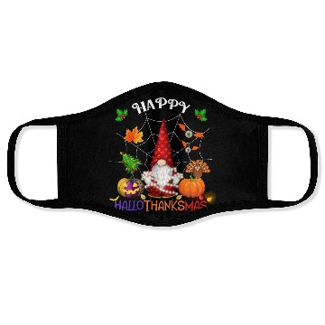 Discover Happy HalloThanksMas Gnome Face Masks