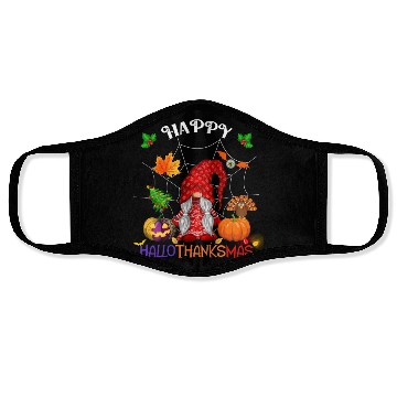 Discover Happy HalloThanksMas Gnome Face Masks