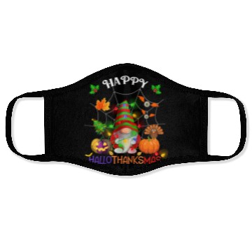 Discover Happy HalloThanksMas Gnome Face Masks