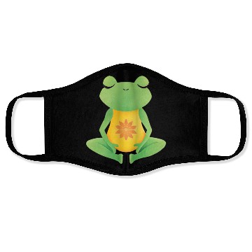Discover Meditating frog yoga lotus Face Masks