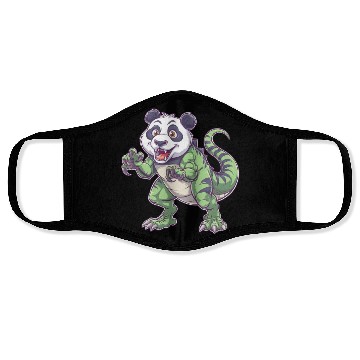Discover Dino dinosaur T-Rex panda fantasy creature quirky Face Masks