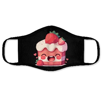 Discover Kawaii Strawberry Cake Slice Face Masks