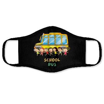 Discover Cool School Bus Here I Come Back to School Driver Face Masks