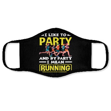 Discover I Celebrate Running - Running Party Fun Face Masks
