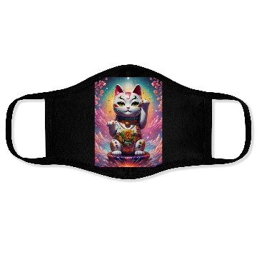 Discover Maneki neko lucky cat Face Masks