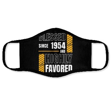Discover Blessed Since 1954 Highly Favored 70th Birthday Face Masks