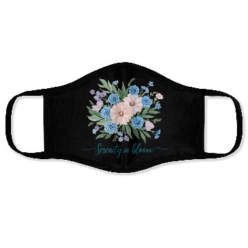 Discover Floral Serenity “blue flowers” Face Masks