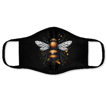 Discover Honey Bee Insect Art Face Masks