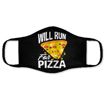 Discover Will Run For Pizza Funny Pizza Lovers Face Masks