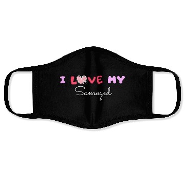 Discover I Love My Samoyed Face Masks