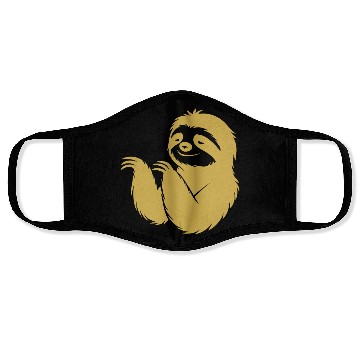 Discover Cool sloth silhouette portrait face head Face Masks