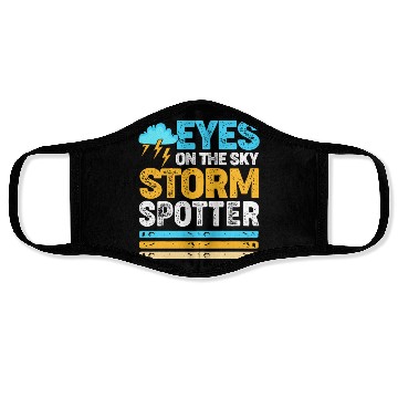 Discover Retro Meteorologist Eyes On The Sky Strom Spotter Face Masks