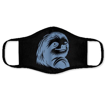 Discover Thoughtful sloth face portrait silhouette Face Masks