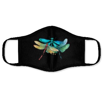 Discover Colorful Dragonflies - Dragonfly Design Face Masks