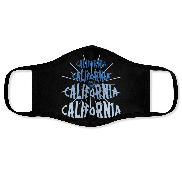 Discover California West Coast Golden State Blue Graphic Face Masks