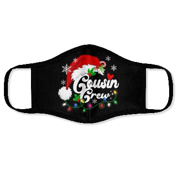 Discover cousin crew Santa Claus Hat Christmas lights Face Masks