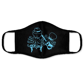 Discover Two Octopus Kraken Squid Guitar Keyboard Band Team Face Masks
