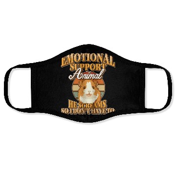 Discover Emotional Support Animal He Screams Guinea Pig Face Masks