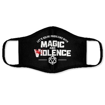 Discover Let's Solve Problems With Magic and Violence Face Masks