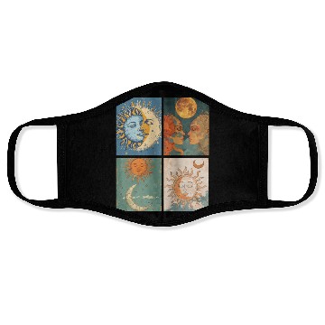 Discover Moon and Sun Tarot Card Designed Look Face Masks