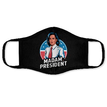 Discover Retro Kamala Madam President 2024 Face Masks