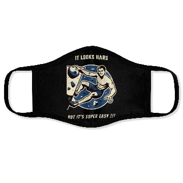 Discover Climbing bouldering vintage Face Masks funny saying