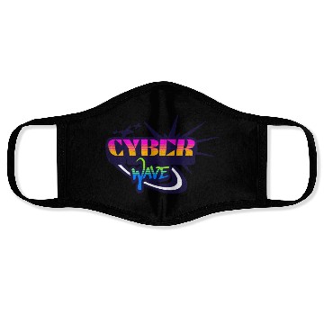 Discover Cyber Wave - Neon Streetwear for Y2K fans Face Masks