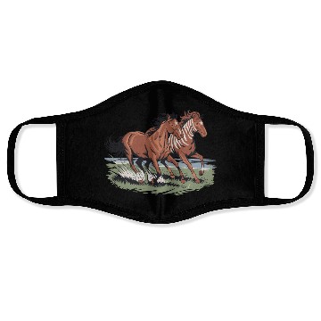 Discover Wild Horses Native American Running Free Face Masks