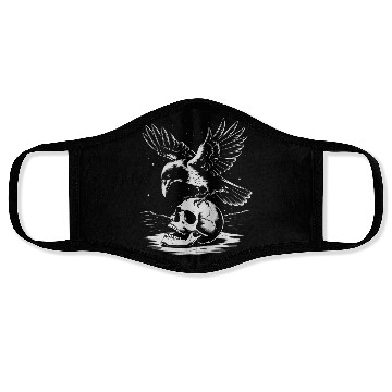 Discover Raven on Skull Gothic Halloween Face Masks