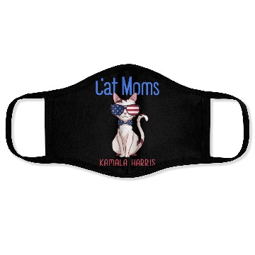 Discover Cat Mom for Kamala Harris | 2024 Face Masks