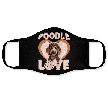 Discover Adorable Brown Poodle for Poodle Enthusiasts Face Masks
