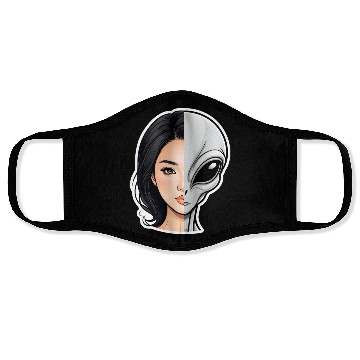 Discover Human-Alien Hybrid Hubrid Alien Agenda Face Masks