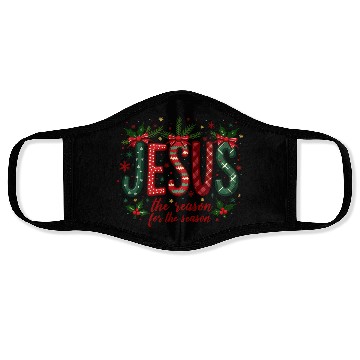 Discover Jesus Is The Reason For The Season Christmas Art Face Masks
