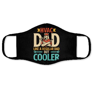 Discover HVAC Dad But Cooler Mens HVAC Technician Father Face Masks