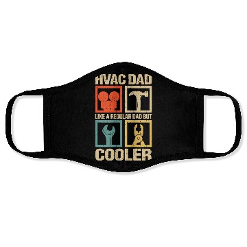 Discover HVAC Dad But Cooler Funny HVAC Technician Father Face Masks