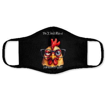 Discover Grumpy Chicken: Not a Morning Person Vibes Face Masks