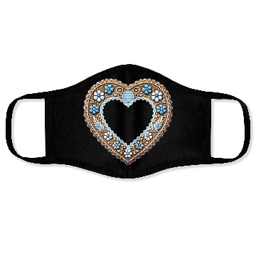 Discover Gingerbread heart frame Tradition and love united Face Masks