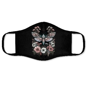Discover Fairycore Floral Moth Pastel Fairycore Aesthetic Face Masks
