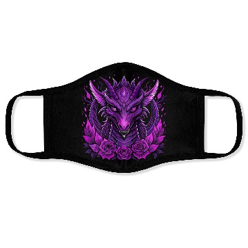 Discover Design featuring a striking purple dragon Face Masks