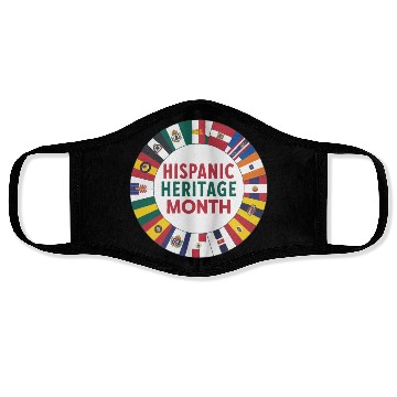 Discover Hispanic Heritage Circle Unity of Flags Face Masks