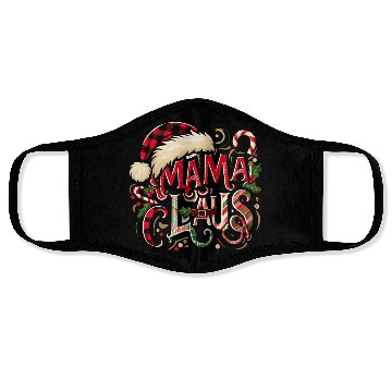 Discover Festive 'Mama Claus' Christmas Face Masks with Plaid