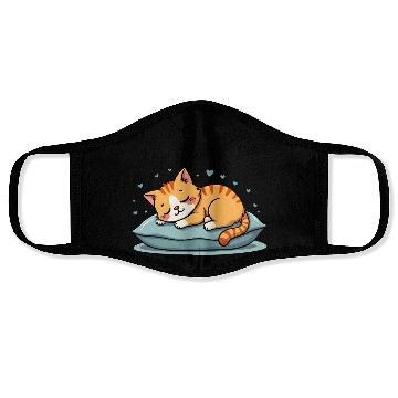 Discover Cute Cat Nap Lover Funny Sleepy Naptime Humor Face Masks