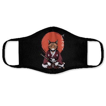 Discover Neko Battousai Samurai Cat Classic Face Masks
